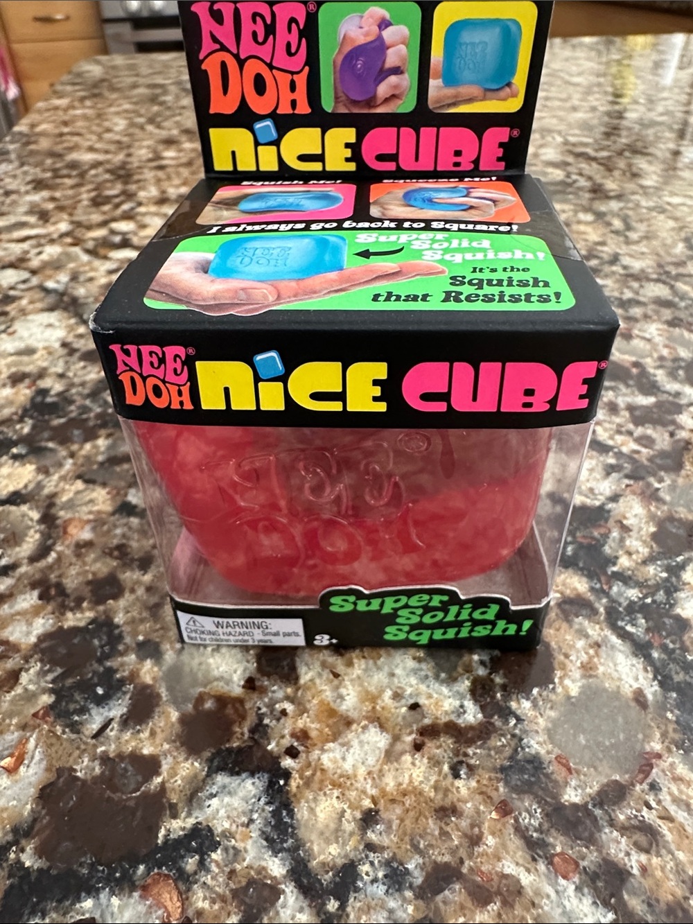 Nee Doh Nice Cube Kids Toy - Red Super Solid Squish